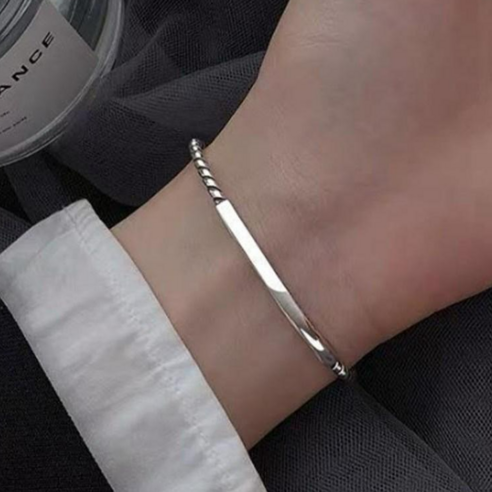 S925 여성 실버바 오픈형 뱅글 팔찌 A280