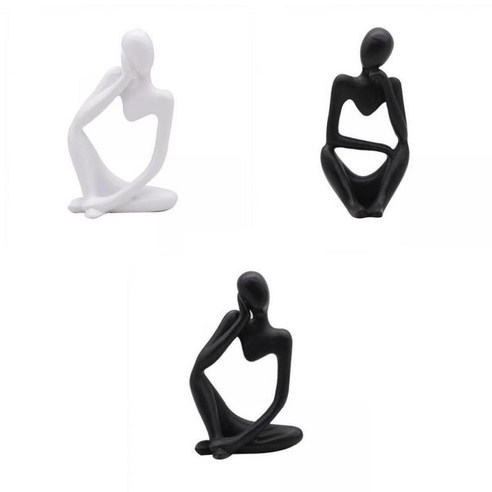 3pcs 사상가 조각 입상 홈 동상 현대 장식, 설명한대로, 수지