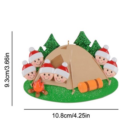 TeeFly 맞춤 가족 크리스마스 트리 장식 수지 펜 던 트 휴일 겨울 선물, 6 Heads / 10.8 * 8.3cm.