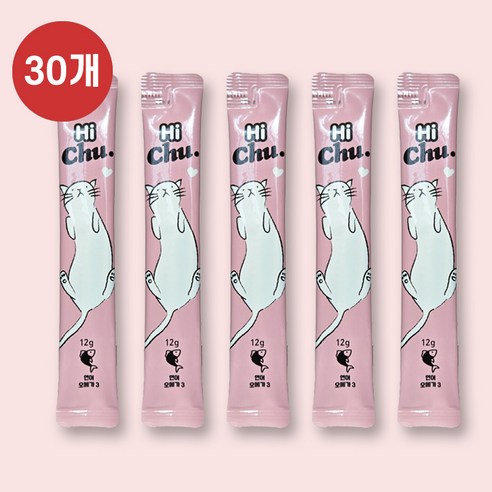 칼마 국내산 고양이 짜먹는 간식 하이츄 12g 고단백 연어/참치/닭가슴살 대용량 츄르, 30개, 연어