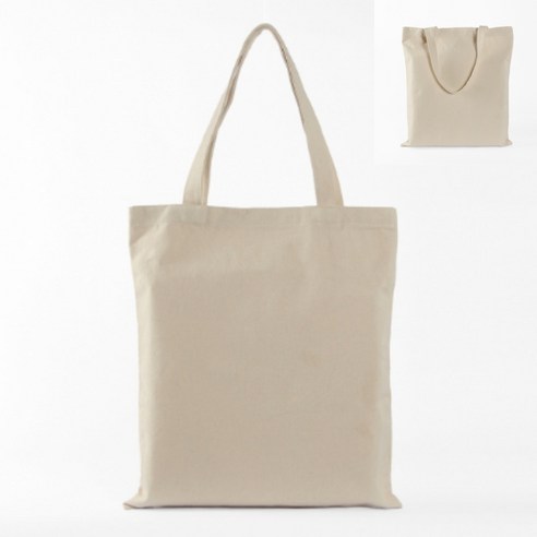 우주마켓 흰색 무지 에코백 무지가방 꾸미기 보조가방 천가방 데일리 캔버스백F 33CM