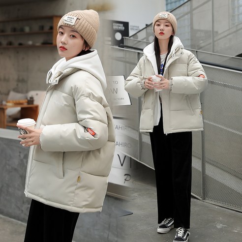 여성 한국식 느슨한 코튼 패딩 자켓 코튼 패딩 자켓 새로운 기능 짧은 자켓 오프 시즌 겨울 코트