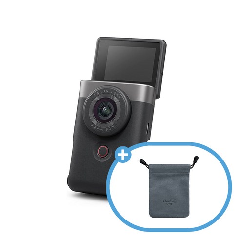 캐논코리아 정품 PowerShot V10 + 128GB + 파우치 + 렌즈캡 [파워샷 V10], 실버