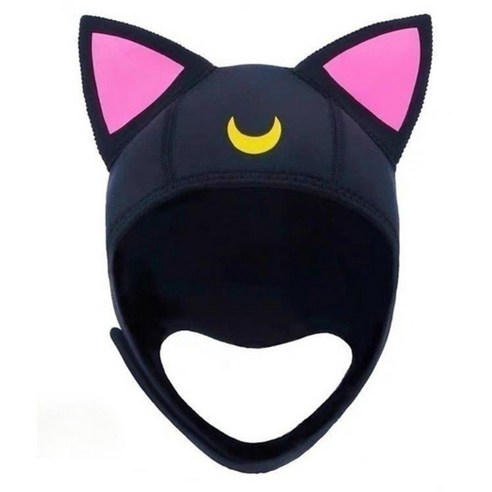 귀여운 고양이 프리 스킨 스쿠버 다이빙 캐릭터 모자 후드 잠수 서핑 스노쿨링 장비 슈트, B.모자+핑크봉, 무료