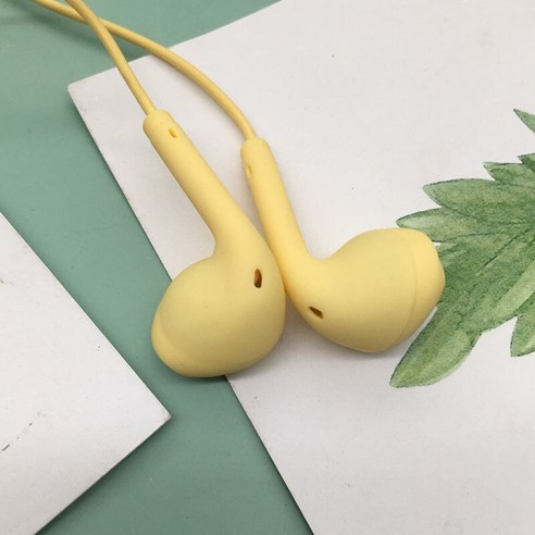 [XIG] 3.5mm In-Ear 휴대용 스포츠 이어폰 유선 슈퍼베이스 내장 마이크 유선 이어폰 핸즈프리 스마트 폰 화웨이, {"크기":"하나"}, Yellow