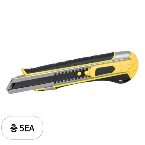 케이디와이 고무그립 오토리턴 자석 커터칼 KC-18A, 5개