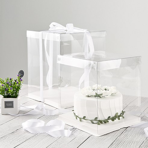 투명 2단 케이크 세트, 완벽한 디저트 포장의 새로운 선택 투명케이크상자