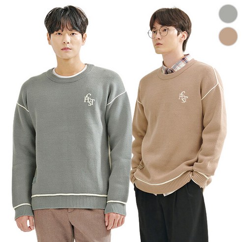 [체이스컬트]컬러 배색 POINT SWEATER/2Color