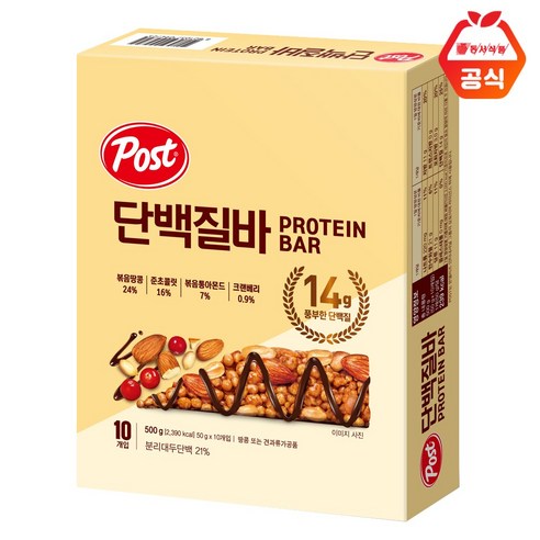 포스트 단백질바, 1개, 500g