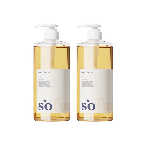 소퍼즈 맥주효모 10 지성 케어 샴푸 시트러스 향, 2개, 1000ml