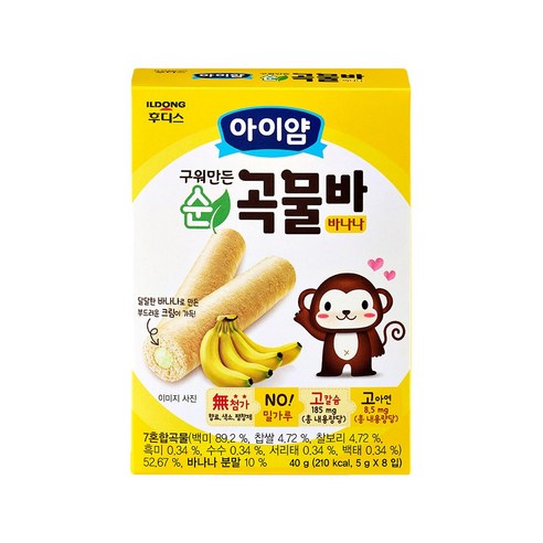 일동후디스 아이얌 구워만든 순곡물바, 바나나맛, 40g, 6개