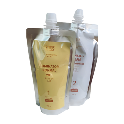아모스 루미네이터 노멀(보통모)400ml+2제 크림중화500ml, 500ml