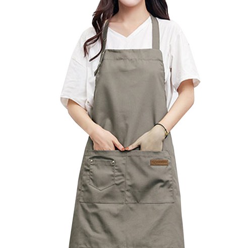 네이처안 코튼 바리스타 앞치마, 연한 카키, 1개