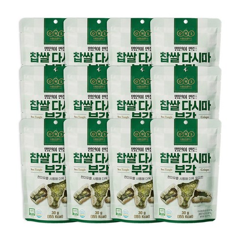 [오희숙전통부각] 찹쌀다시마부각30g X 12봉, 30g, 12개