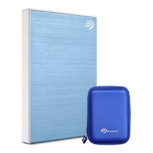 씨게이트 외장하드 원터치 Backup plus Slim + Rescue + 암호화 + 파우치, 2TB, LightBlue