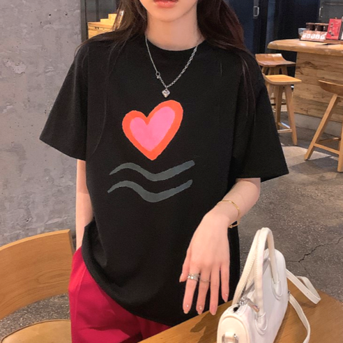 편안하고 스타일리시한 여름용 헤이싱크 여성용 면 티셔츠