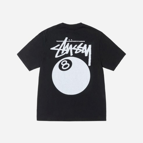 스투시 반팔 티셔츠 피그먼트 8볼 로고 티셔츠 블랙 [국내매장판] 8 BALL TEE PIGMENT DYED