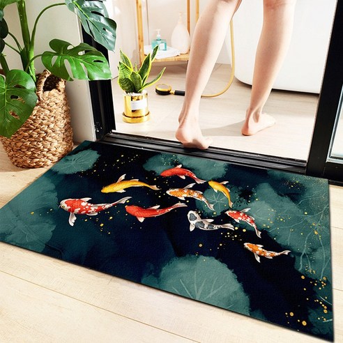 욕실 흡수 미끄럼 방지 패드 화장실 바닥깔개 화장실 입문 카펫 입가 매트 가정용 발판, 50*80cm, 북유럽 - 12