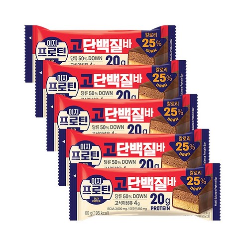 롯데제과 이지프로틴 고단백질바 / 단백질 함량 높은 단백질바, 60g, 5개