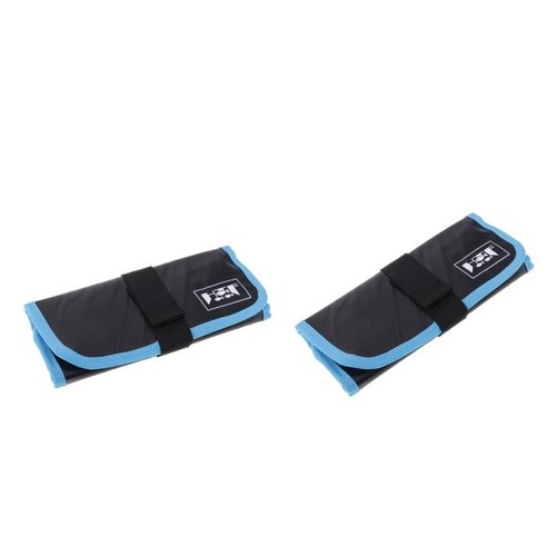 2x 낚시 지그 백 미끼 루어 백 포켓 태클 기어 12 홀 롤 블루, 12.2x8.6 인치, 방수 PVC