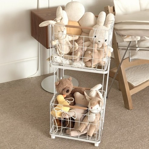 산뜻한 일상을 위한 현명한 선택, 도파밍 이동식 2단 철제 빨래바구니