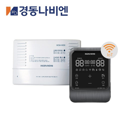 경동나비엔 NR-40D 경동보일러 전용 IOT 온도 조절기 wifi 룸콘 + BCM-W35 IOT 중계기 세트 실내 온돌 난방 외출 설정 온수 온도 예약, 경동나비엔 NR-40D+BCM-W35 세트