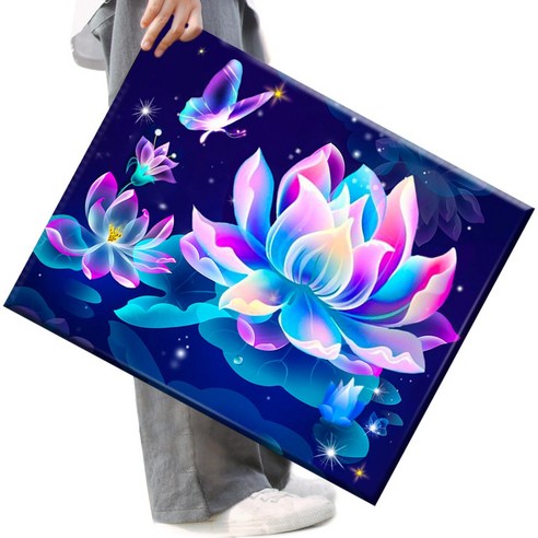 FASEN 액자 보석십자수 캔버스형 DIY 키트 40 x 50 cm, 1세트, FAN57.나비꽃이요