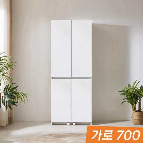 애니스 홈카페수납장 냉장고형 키큰장 주방 수납장 틈새장 비스포크 팬트리장 도어수납장 700_화이트, 화이트