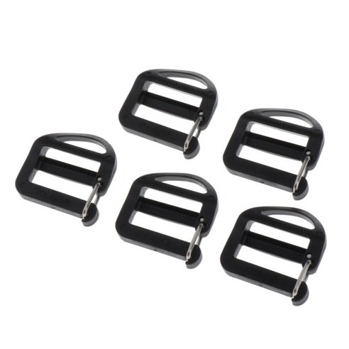 5Pcs 조정 가능한 사다리 잠금 슬라이더 배낭, 플라스틱, 블랙