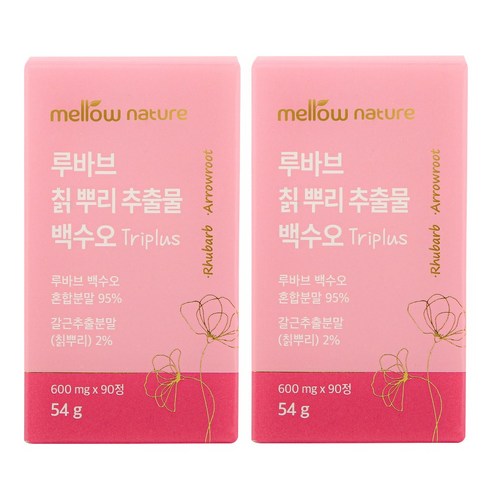 멜로우네이쳐 루바브 칡 뿌리 추출물 백수오 TRIPLUS, 2통, 90정