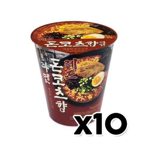 레드 돈코츠향 라멘 매콤한 컵라면 74g x 10개