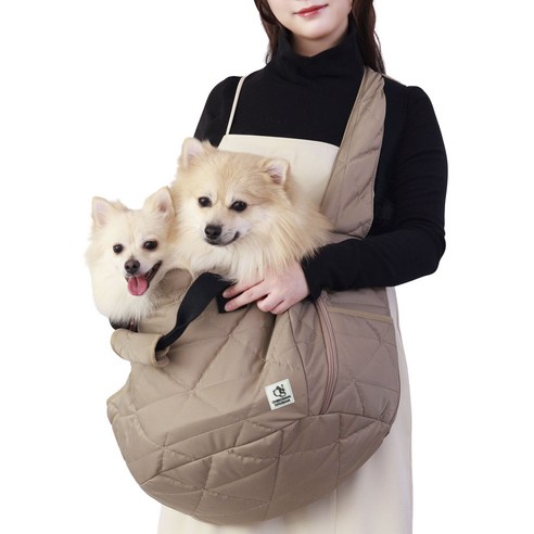 오네코사마 강아지용 멀티 슬링 나일론 누빔 아기띠 프론트백, 1개, 카키