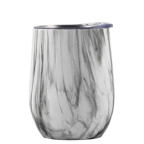 물컵 스테인리스강 와인컵 U형 계란 보온컵 달걀껍질 컵, 회색무늬, 12oz