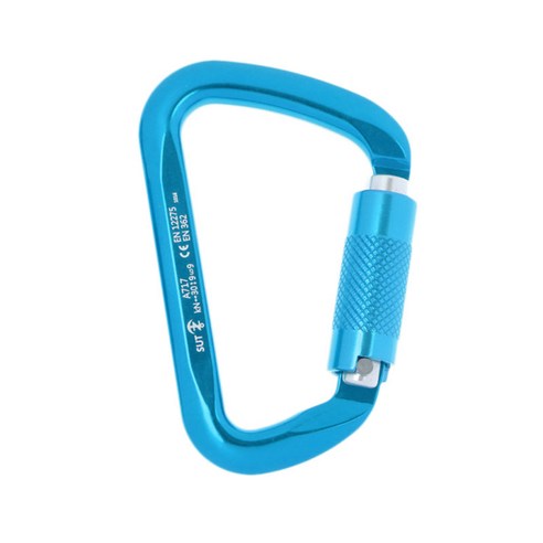 등산 안전 탐사 공중 작업을 위한 30KN 등반 Carabiner D 모양 밧줄 걸이 반지, 블루, 알루미늄 마그네슘 합금