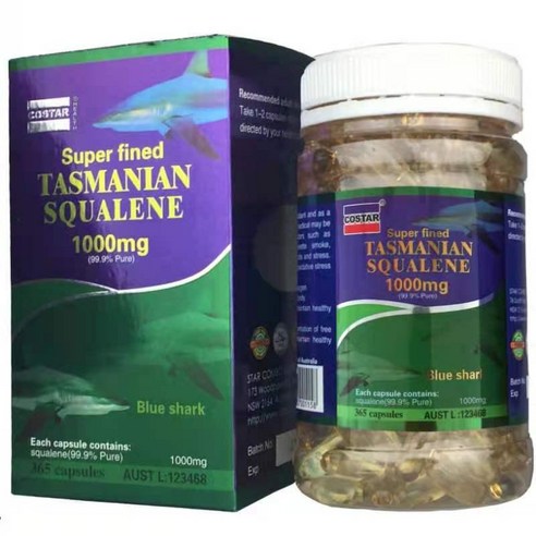 COSTAR Super fined Tasmanian Squalene 코스타 슈퍼 파인 태즈매니안 스쿠알렌 1000mg 365캡슐, 1개, 365정