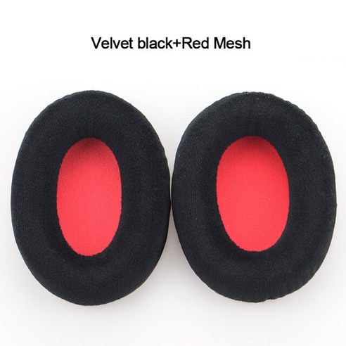 벨루어 단백질 가죽 귀 패드 Earpads 쿠션 커버 하이퍼 X 클라우드 2 II KHX-HSCP-GM 게임 이어폰 슬리브 헤드셋, [02] Balck Red Mesh