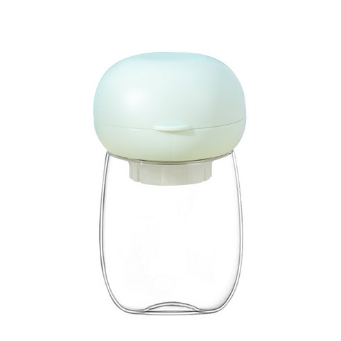 BellmeyPet 강아지물통 반려동물 2in1 휴대용 버섯 물병 300ml 원터치 휴대용 보틀 FREE 물통 물그릇, 그린, 1개
