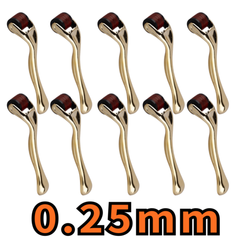 건강한놀이터 MTS 롤러 얼굴 니들 홈케어 0.25mm, 10개, 골드