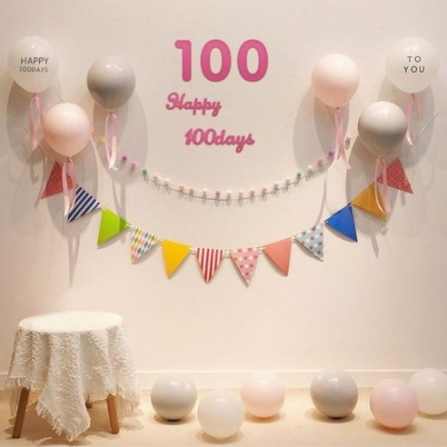 투니스 100일 사진 벽장식 풍선 심플 세트, 1개, 16