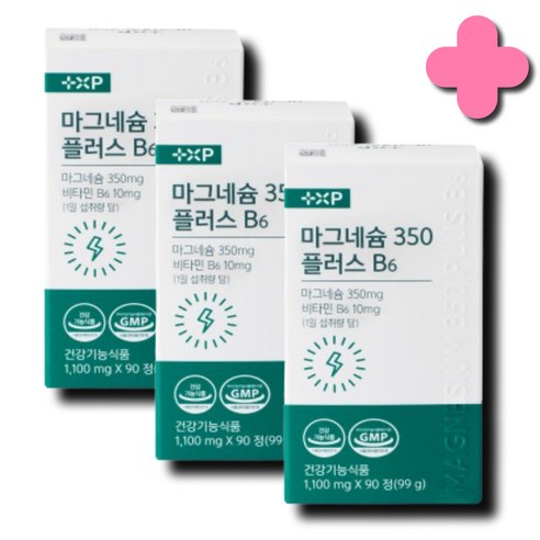 마그비 스피드 효능 글루콘산 마그네슘350+B6, 3세트, 90정