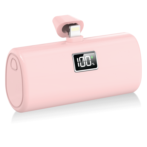 YINTO 도킹형 보조배터리 고속충전 PD 20w 일체형 휴대용 미니 보조배터리, 핑크, XPB1 (8핀용)