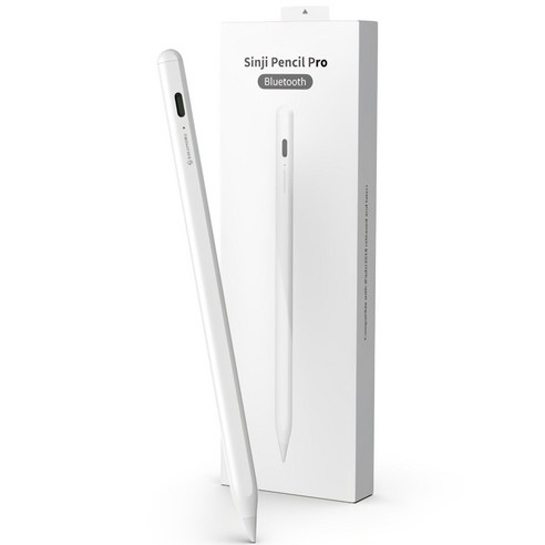 신지모루 3세대 블루투스형 신지펜슬 아이패드 호환 스타일러스 터치펜, 화이트, 1개
