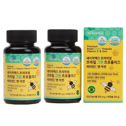 프리미엄 브라질 그린프로폴리스 비타민C 아연 500mg, 90정