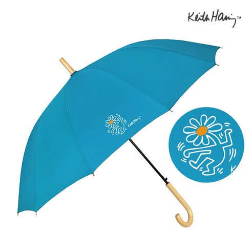 키스해링 12K 스텝 튼튼한 반자동 예쁜 파스텔 장우산