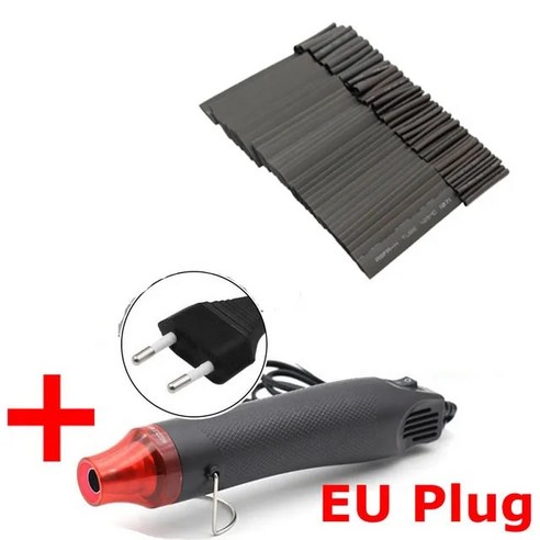 전동공구 DIY 핫 에어 건 전동 히터 도구 헤어 드라이어 온도 지지 시트 수축 플라스틱 EU US 110V 220V 300W, 1세트, EU SET2