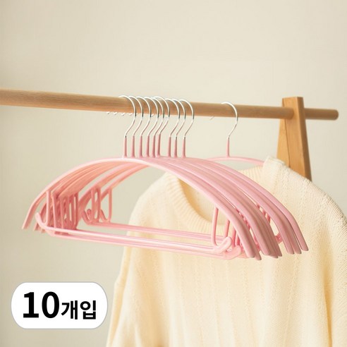 카사비바 주우재 어깨뿔방지 알루미늄 옷걸이, 인디핑크, 10개