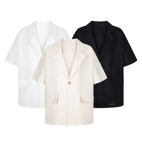 여름철에 편안하고 세련되게 스타일링하기에 완벽한 라라콩 오버핏 자켓