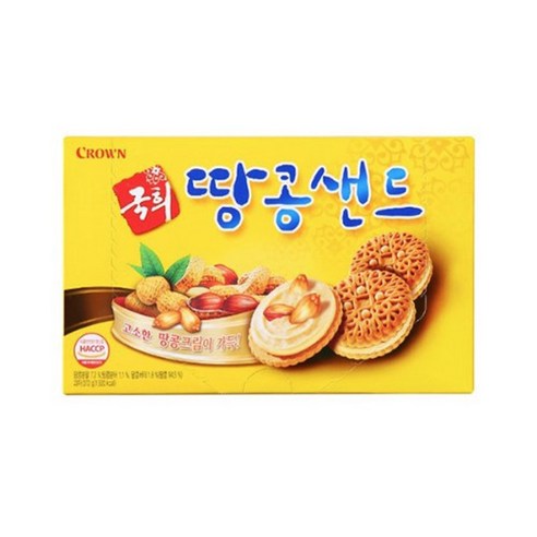 크라운 국희땅콩샌드, 372g, 12개입