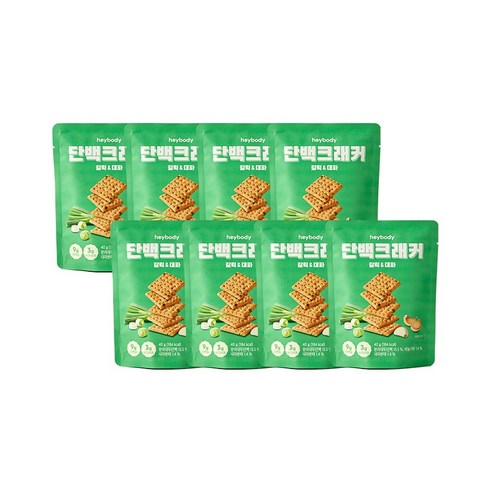 헤이바디 단백크래커 갈릭&대파 40g, 8개