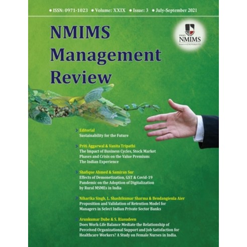 (영문도서) NMIMS Management Review - July-September 2021 Paperback, Black Eagle Books, English, 9781645602163